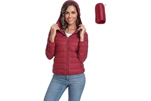 Valennia Women's Short Down Coat Packable Puffer Jacket With Hooded Winter Ultra Light Outerwear