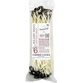 PremiumCraft Square Braid Cotton Candle Wick - #6, Tabbed, Waxed (50 Count)