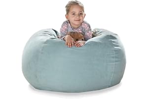 YuppieLife Stuffed Animals Bean Bag Chair Cover Candy-Colored Bean Bag（Just Cover, No filling）/Extra Large Stuff 'n Sit Organization/Toy Storage Bag/Kids Toys Organizer（38'',Mint Green）