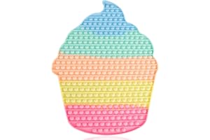 UimoKi Giant Jumbo Cupcake Push Pop Fidget Toys, Big Huge Size 19.6 Inch Bubble Extra Large Popper Toys, Autism Anxiety Stress Relief Game, Fidget Sensory for Girls Boys Kids