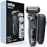 Braun Series 6 6046cs Electric Razor for Men, Wet & Dry, Electric Razor, Rechargeable, Cordless Foil Shaver with Charging Stand, Travel Case and Precision Trimmer, Black