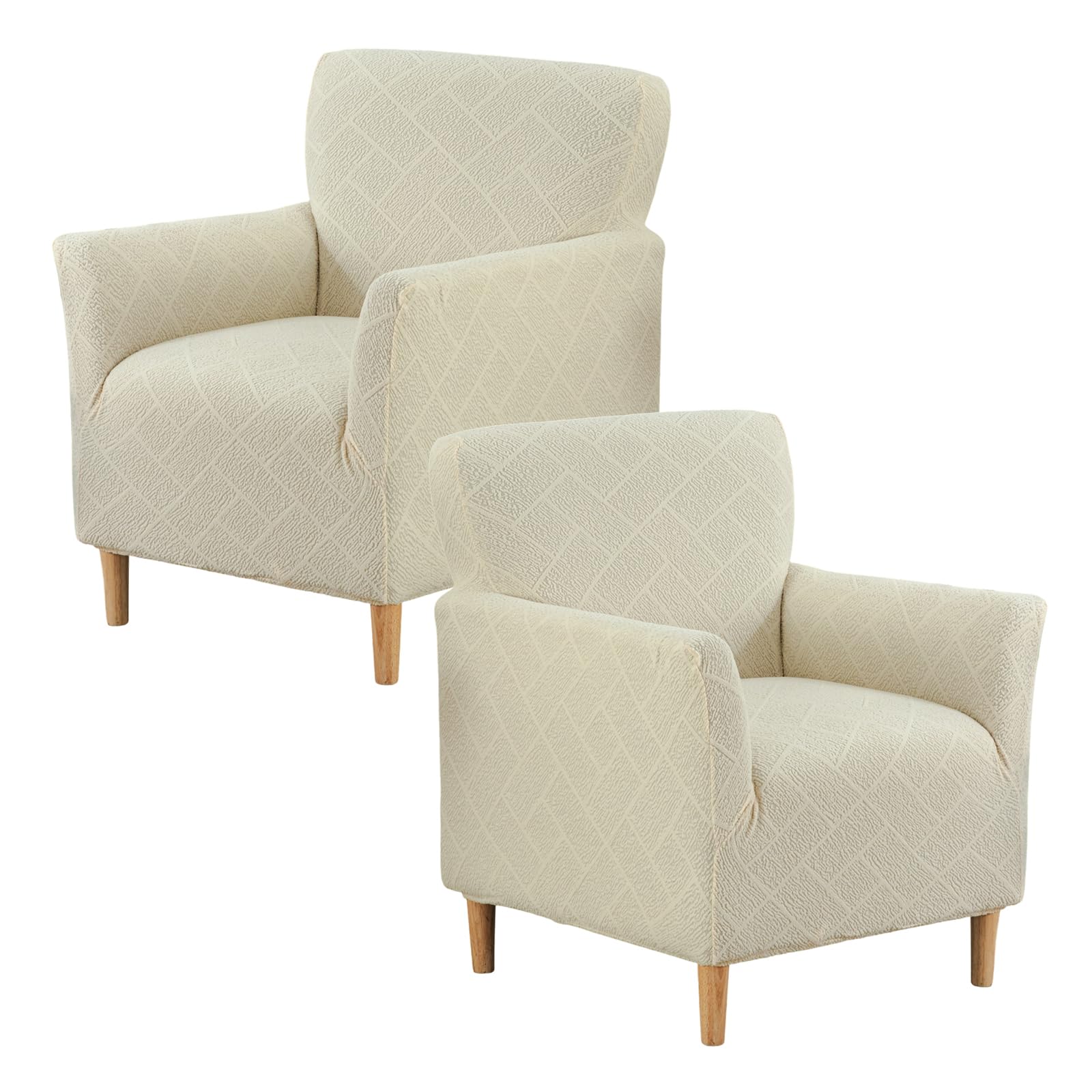 Photo 1 of GOSTADY Jacquard Banquet Armchair Slipcovers Soft Chair Covers Armchair 1-Piece Stretch Chair Covers for Living Room Nonslip Outdoor Armchair Cover Pets Friendly Furniture Protector (Beige,2PC)