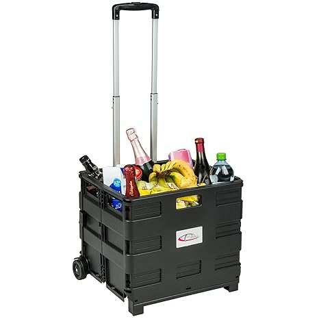TecTake Einkaufswagen bis 35kg Einkaufstrolley klappbar | Totalmaße: 42x37x98cm | ABS Kunststoff & Aluminium