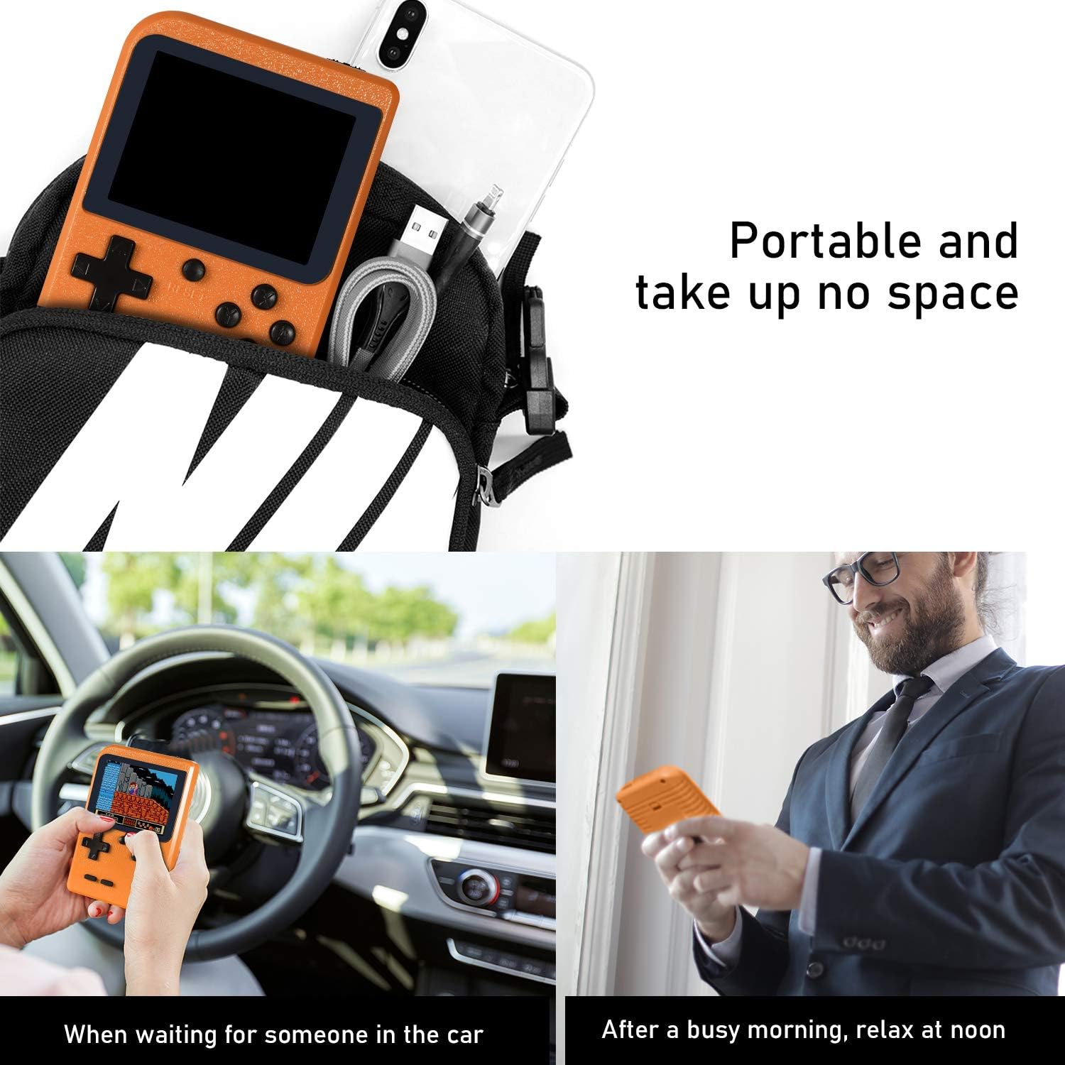 Imponigic Handheld Game Console Retro Mini Game Player with 500 Classical FC Games Double Players Mode Support Connect TV: Electronics
