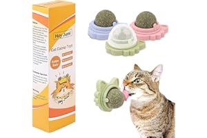 Hey Jumi 3Pcs Catnip Toy Balls with Three Mixed Flavors, Nature Edible Cat Silvervine Chew Toys, Healthy Kitten Wall Treats, 