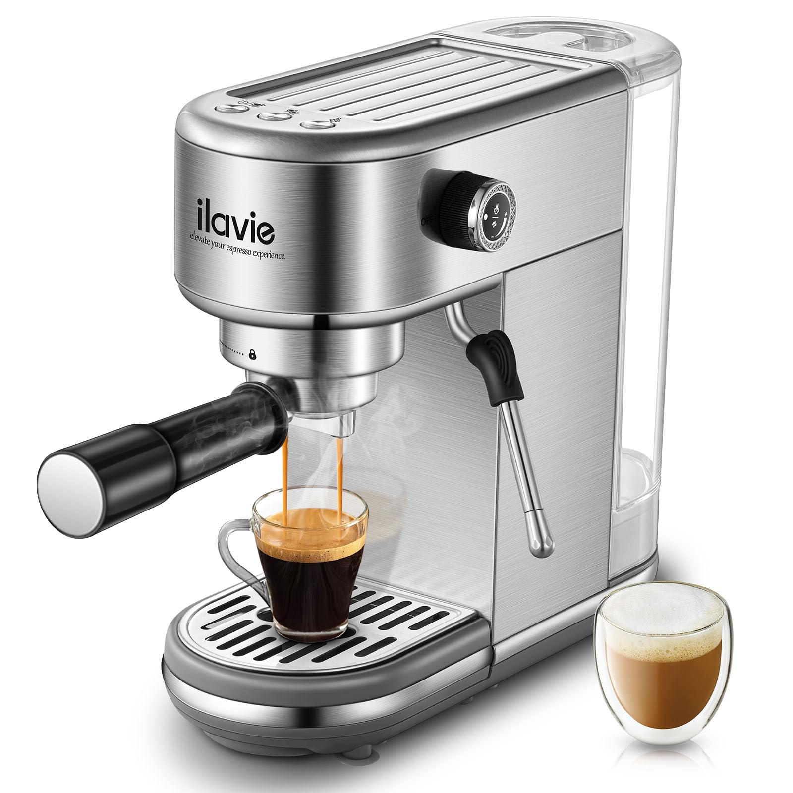 Photo 1 of (not functional)(sold for parts only) Espresso Machine with Milk Frother, 20 Bar High Pressure Professional Espresso Maker Automatic, Compact Stainless Steel
