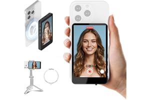 SYNCO XView Selfie Monitor Screen for iPhone & Android, Wireless 4K/1080p Magnetic Back Camera Vlog Monitor with 164FT Range, Built-in Speaker for YouTube TikTok Live Streaming (Black)