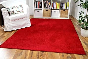 Snapstyle Hochflor Velours Teppich Luna Rot In 24 Grossen Amazon