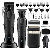 KEMEI Professional Hair Clippers, Beard Trimmers, Electric Shaver Set for Men, Cordless Barber Clipper Beard Trimmer, Rechargeable Fade Clipper Haircutting Kit, KM-2299, KM-2296, KM-2024