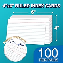 H4D 4x6 Index Card Case with 100 Heavyweight Ruled
