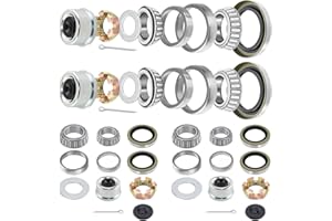 4 Sets 5,200-6,000 lb Boat Trailer Axle Bearing Kits, 25580 15123 Bearings, Double Lip Grease Seals 10-36 and 10-10, 2.44" Du