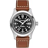 Hamilton Khaki Field Titanium Automatic Men
s Watch, 42mm Stainless Steel Case, Swiss Made, Black Dial Analog Wrist Watch, 10