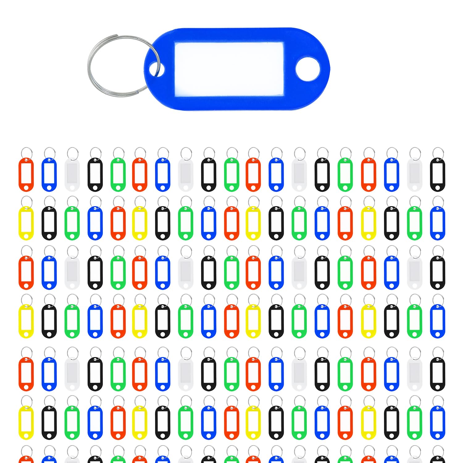 Westcott key tags 200 pieces | 200 pack of robust tags for labelling keys with exchangeable labels | With metal ring and in six colours | E-10656 00 — image 1
