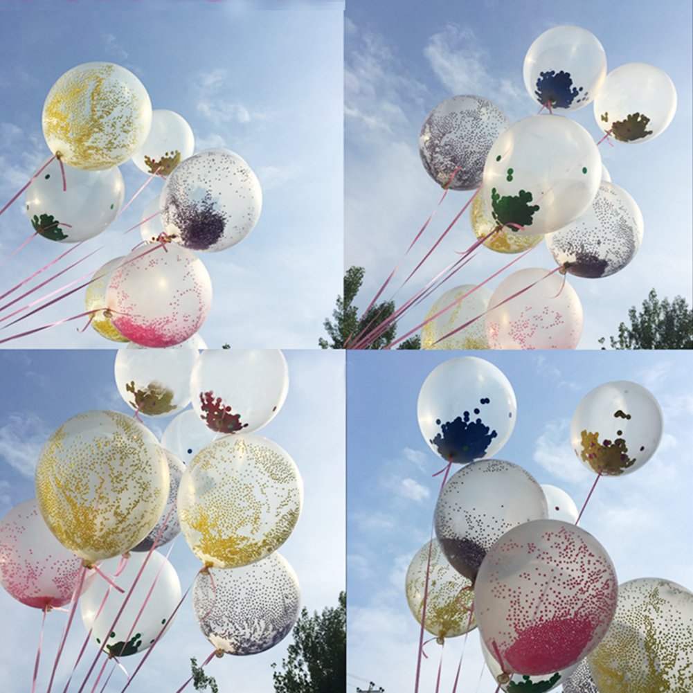 18pcs Ballons Transparent Multicolore Mousse en Latex pour Décoration Noël Fête D\'anniversaire Mariage