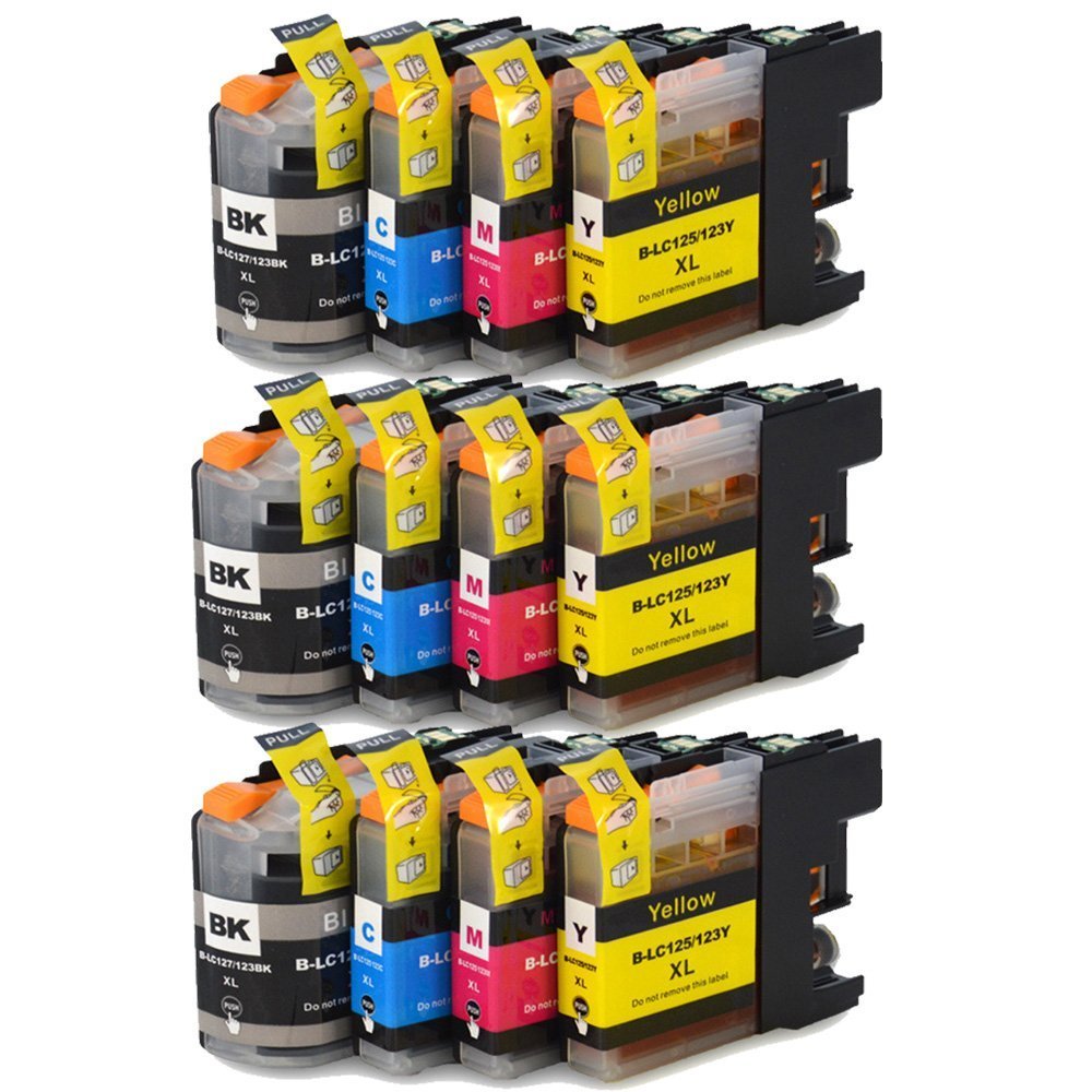 12 XL LC123 / LC121 Ink Cartridges compatible with Brother DCP-J132W DCP-J152W DCP-J552DW MFC-J650DW DCP-J752DW DCP-J4110DW MFC-J870DW MFC-J4410DW MFC-J4510DW MFC-J4610DW MFC-J4710DW MFC-J470DW