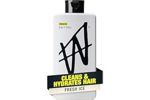 W by Jake Paul Men’s 2-in-1 Shampoo and Conditioner, Full Looking Hair, Deep Clean & Hydrating, Fresh Ice Scent, 16 fl oz