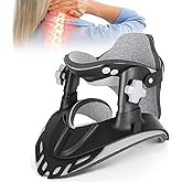 HygiVital Neck Traction Device, Adjustable Cervical Neck Stretcher with 360 Degree Support, Ergonomic Neck Brace for Home Office Use, 0.96 lbs Lightweight and Portable (A:Black)