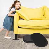 Ezprotekt 8 Pcs Reusable Carpet Furniture Sliders Oval Black 9.5 x 5.75 view 4