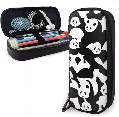 Amazon パンダ 筆箱 化粧ポーチ 取り出しやすい ファスナー付き 収納可能 多機能 持ち運びに便利 学生 大人適用 男女兼用 ペンケース 文房具 オフィス用品