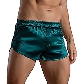 Akkad Kuti Mens Satin Silk Boxers 3 Inch Inseam Silkies Shorts Men Sexy Panties Lounge Pajama Bottoms Shorts