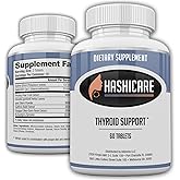 Estrohalt Hashicare Pills- Natural Thyroid Support Supplements for Women and Men Boost Metabolism with Iodine, Selenium, Saffron, and Hoodia- 60 Vitamin Tablets
