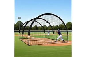 33ft Baseball Batting Cage with Frame and Net, Batting and Pitching Practice Net for Baseball, Softball, and Golf, Suitable f