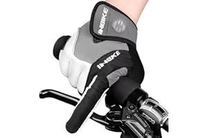 INBIKE Moutain Bike Gloves Touch Screen Full Finger Road Bike Gloves for Men Anti-Slip Breathable Shock-Absorbing