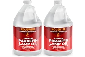 Houswise Premium Liquid Paraffin Lamp Oil for Indoor Use (2 x 1 Gallon) - Smokeless Odorless Paraffin Oil Lamp Fuel, Lantern Oil, Candle Oil for Lamps, Indoor Lamp Oil, Liquid Paraffin Oil