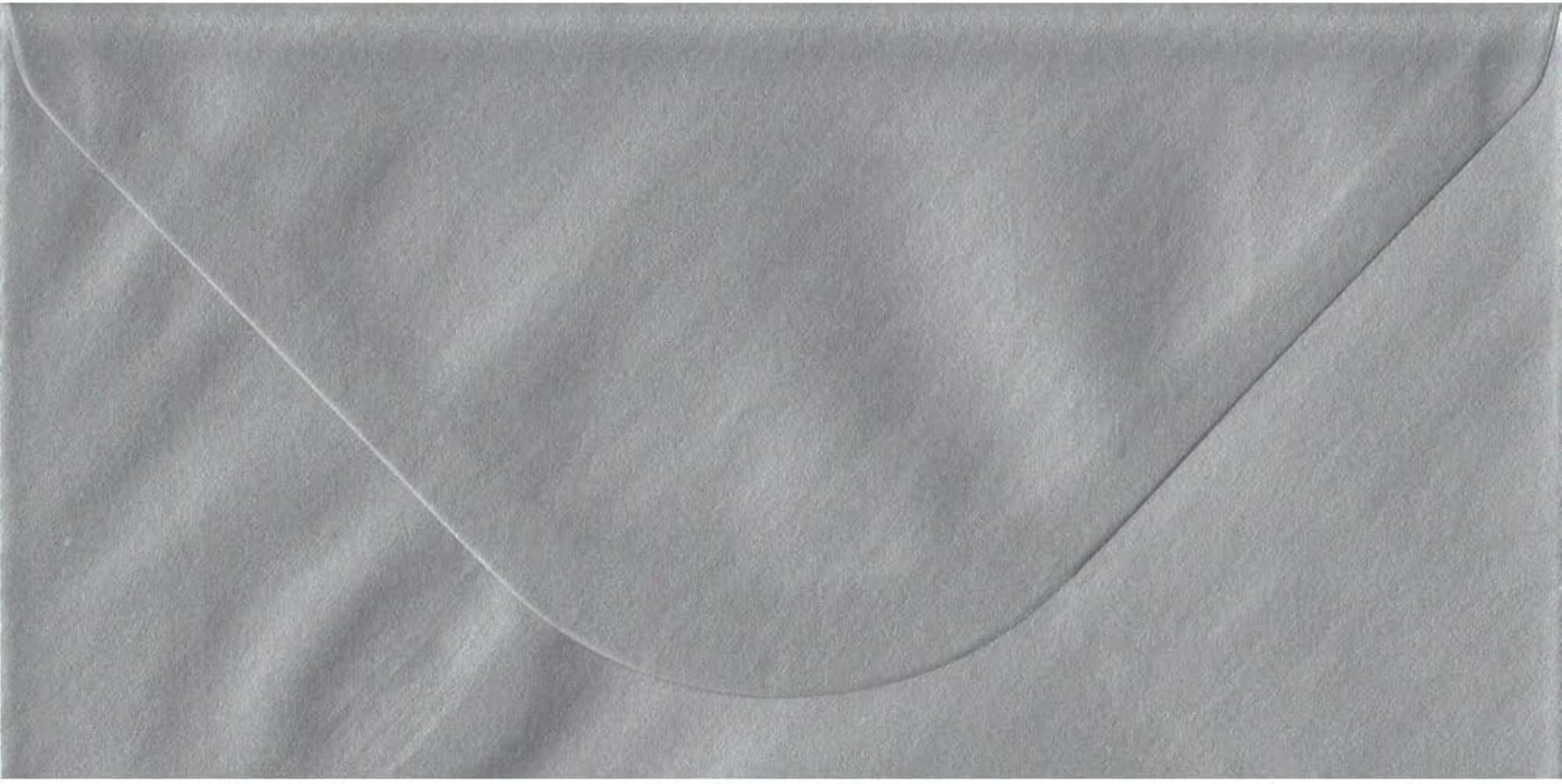 Premier Envelopes Metallic Silver DL - 110 mm x 220 mm 100gsm Gummed Envelope (Pack of 50)