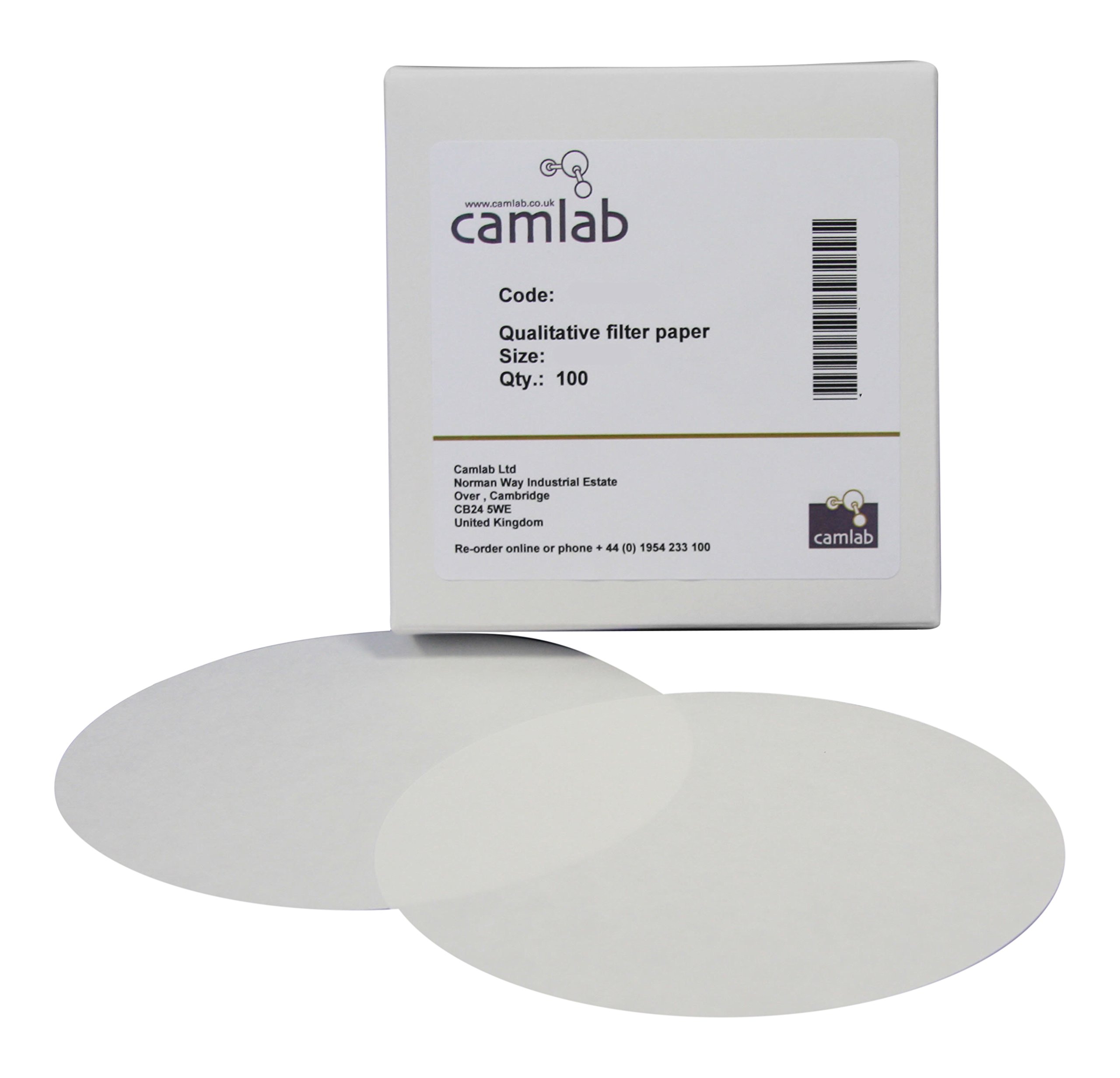 Camlab 1171070 Grade 111 [4] Qualitative Filter Paper, Fast Filtering, 110 mm Diameter (Pack of 100)