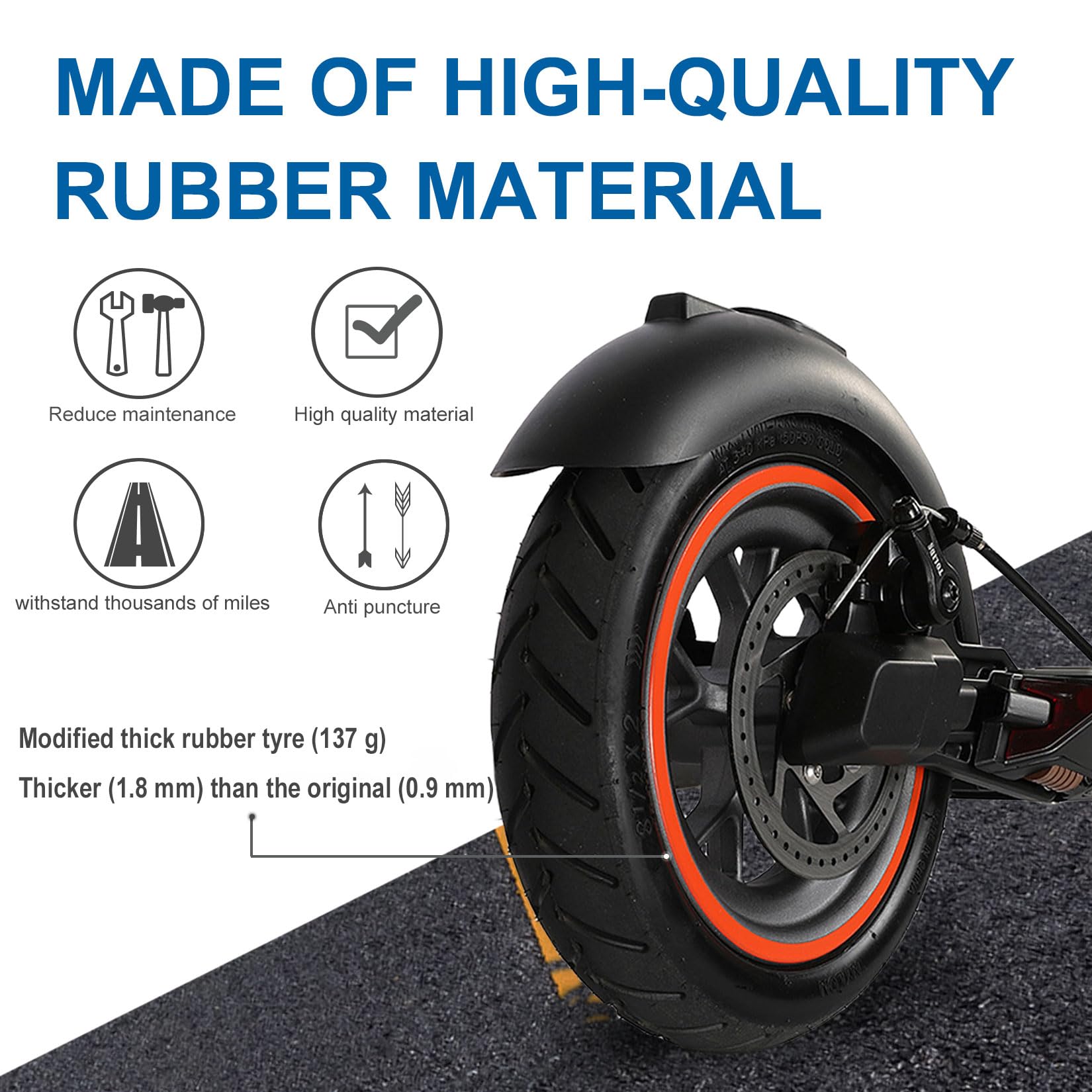 GLDYTIMES 8.5 Inch Scooter Tire, 50/75-6.1 Inner Tube Tire for Gotrax GXL V2 XR Apex XL Rival Hiboy S2 Hover 1 iScooter Electric Scooter Replacement Wheels, 8.5 '' 8 1/2x2 Front Rear Pneumatic Tyre