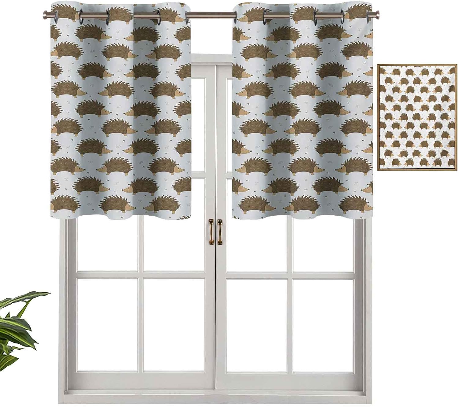 Hiiiman Cortina opaca con ojales en la parte superior, tratamiento para