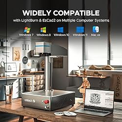 OMTech 60W MOPA Fiber Laser Engraver with Rotary