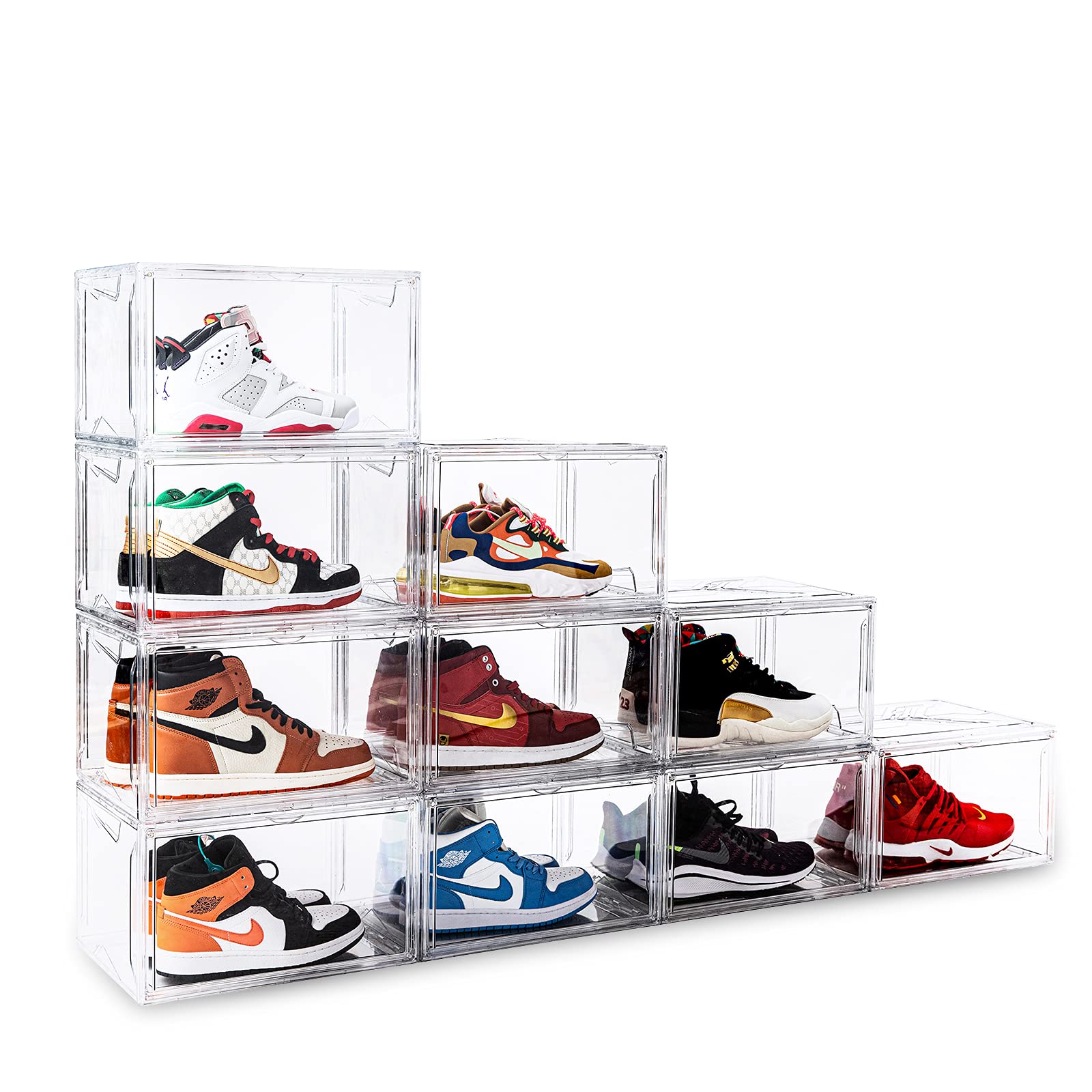 Mua KDOR Shoe Boxes Clear Plastic Stackable 10 Pack Sneaker Storage ...