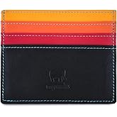 mywalit Multi-Color Leather Credit Card Holder | 3 Card Slots &amp; ID Window Wallet