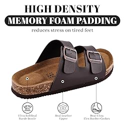 Unisex Cork Footbed Sandals with PU Leather