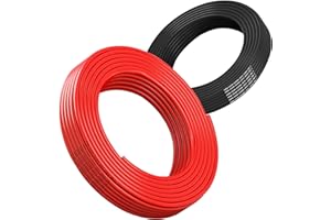 MATUGAJP 22 Gauge Flexible Electrical Wire 50FT Black and 50FT Red Extension Cable 22AWG Stranded Oxygen Free Copper Wire for Automotive Solar Panel led Lamps Strip Lighting Marine Boat Battery(22/2-50FT)