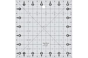 Liquidraw Square Quilting Ruler, Clear Acrylic Quilting Square Template, Imperial 6.5" x 6.5"