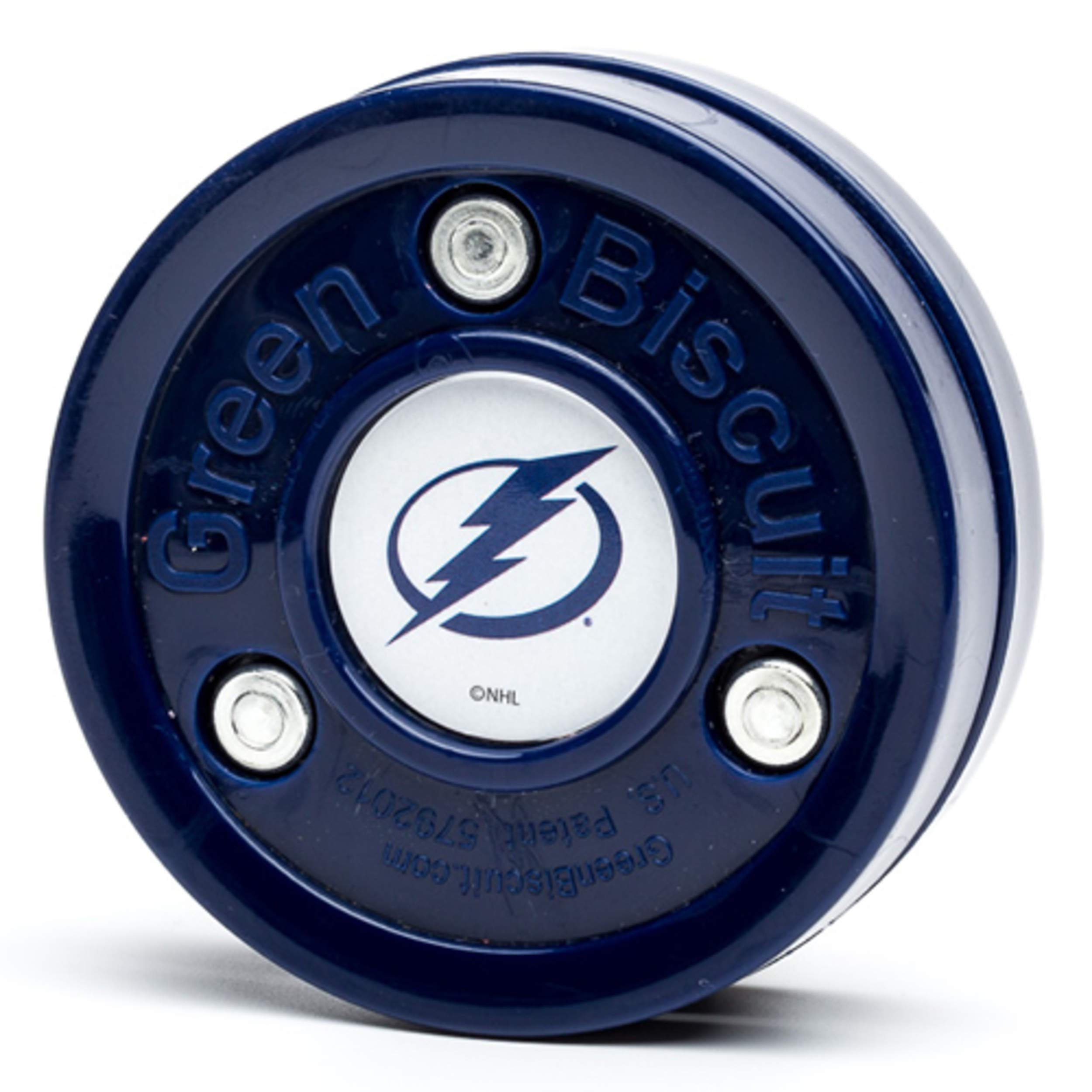 Green Biscuit NHL Teams Original Passing/Handling Training Puck (Tampa Bay Lightning) - Off-Ice/Street Hockey Puck