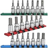 DURATECH Allen Bit Socket Set, 3/8'' Drive Torx, 21-Piece | Premium Cr-V Socket and S2 Bits, Metric &amp; SAE， For Cars, Trucks, Appliances, Lawn Equipment, Machinery