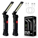 2Pack LED Work Lights, USB Rechargeable COB Light