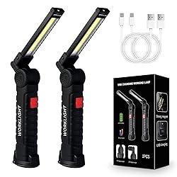 2Pack LED Work Lights, USB Rechargeable COB Light