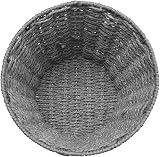 Zuvo Round Wicker Waste Paper Bin Grey 25x25x18 cm view 5
