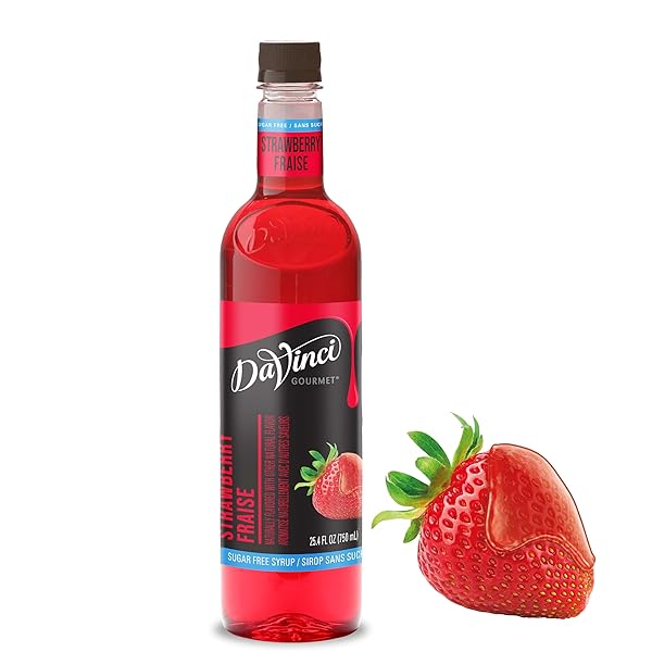 DAVINCI GOURMET SUGAR-FREE STRAWBERRY SYRUP, 25.4 FLUID OUNCES (PACK OF 1)