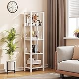 VIMBER 5-Tier Bookshelf with Anti-Fall Baffle, Tall