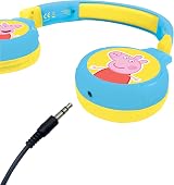 LEXIBOOK Peppa Pig 2-in-1 Bluetooth Headphones Kids Safe Foldable Blue/Yellow view 3