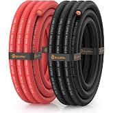 WotyWire 4 Gauge Wire Heavy Duty Battery Cable, 10FT Red + 10FT Black | Oxygen-Free Copper, EPDM Insulated, High Conductivity, Flexible Welding Cable for Solar/Battery/Automotive/Inverter/RV/Marine