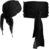 SATINIOR Halloween Pirate Costume Accessories Medieval Costume Bandana Headscarf,Sash Belt for Women and Men