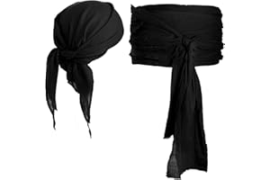 SATINIOR Halloween Pirate Costume Accessories Medieval Costume Bandana Headscarf,Sash Belt for Women and Men