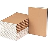 EOOUT 24 Pack Kraft Notebooks, Journals in Bulk, Blank Paper Sketchbooks, 60 Pages, 30 Sheets, 80GSM, 8.3x5.5 Inch, A5 Size, 